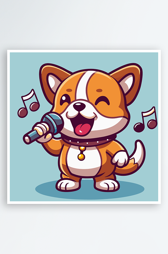 卡通狗图标插画元素-众图网