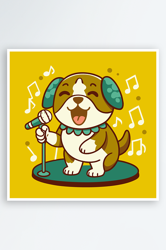 卡通狗图标插画元素-众图网