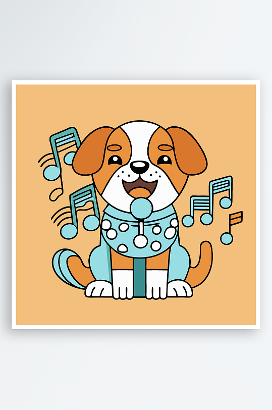 卡通狗图标插画元素-众图网