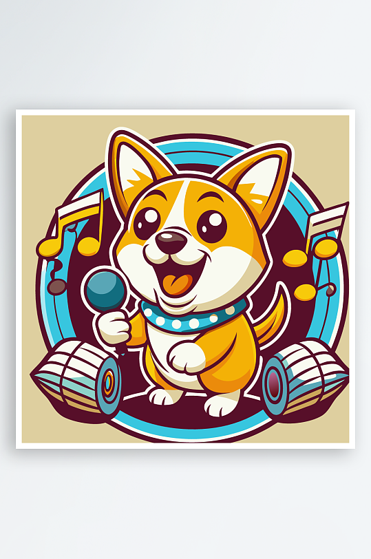 卡通狗图标插画元素-众图网