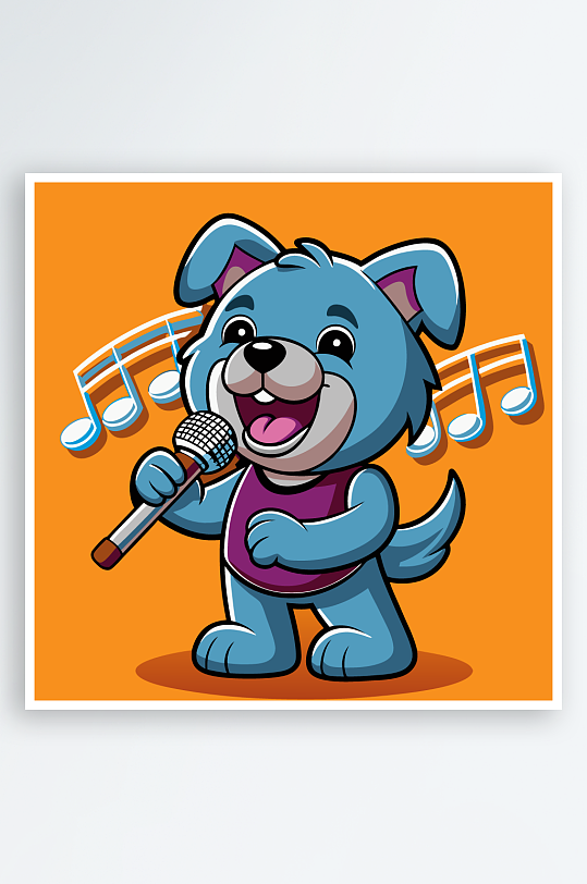 卡通狗图标插画元素-众图网