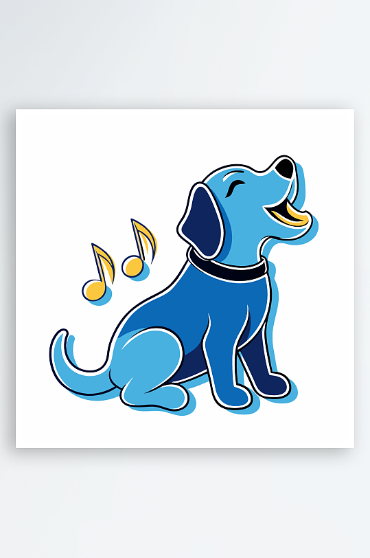 卡通狗图标插画元素-众图网