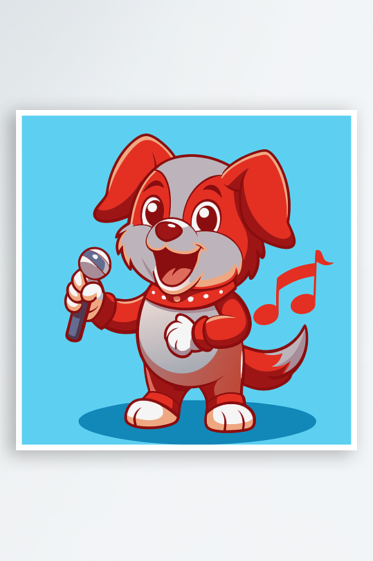 卡通狗图标插画元素-众图网