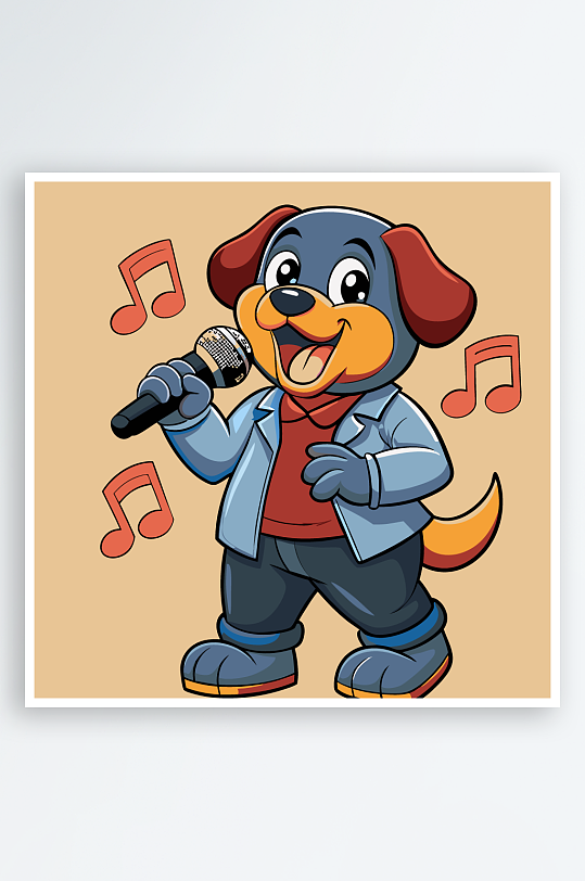 卡通狗图标插画元素-众图网