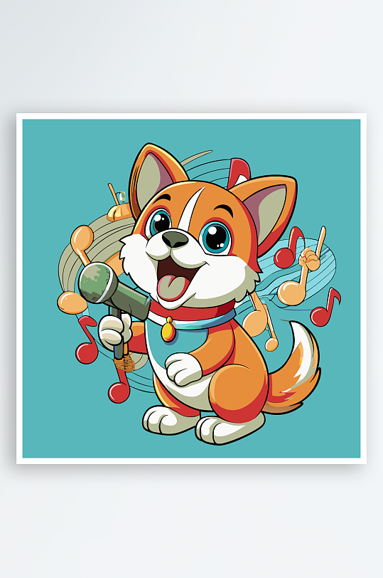 卡通狗矢量图标插画-众图网