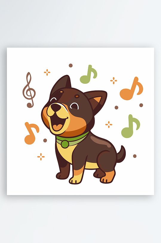 卡通狗矢量图标插画-众图网