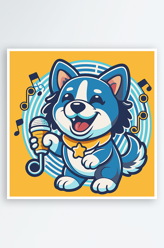 卡通狗矢量图标插画-众图网