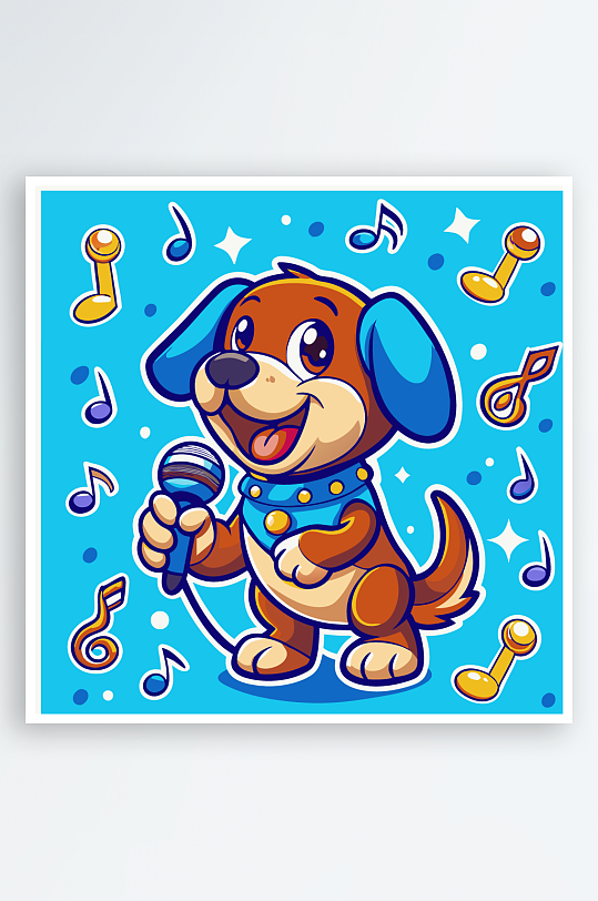 卡通狗矢量图标插画-众图网