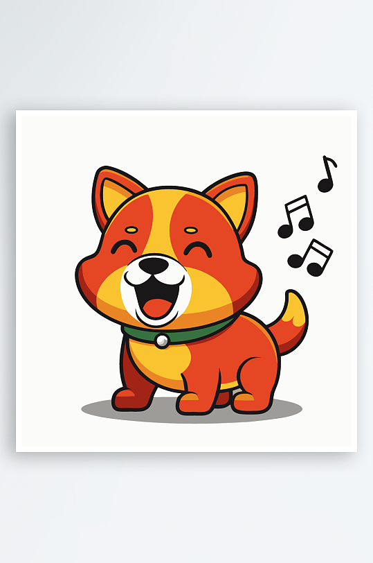 卡通狗矢量图标插画-众图网