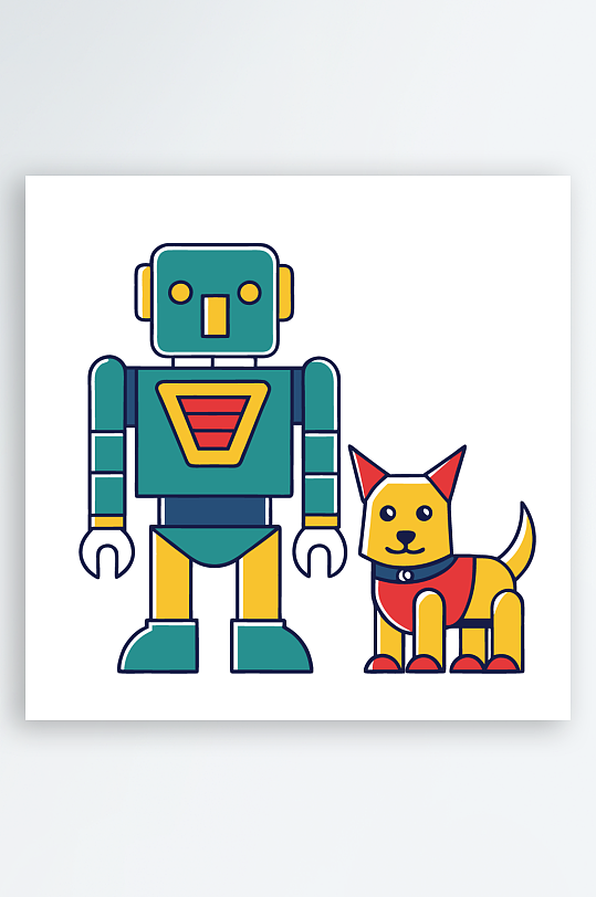 卡通狗矢量图标插画-众图网