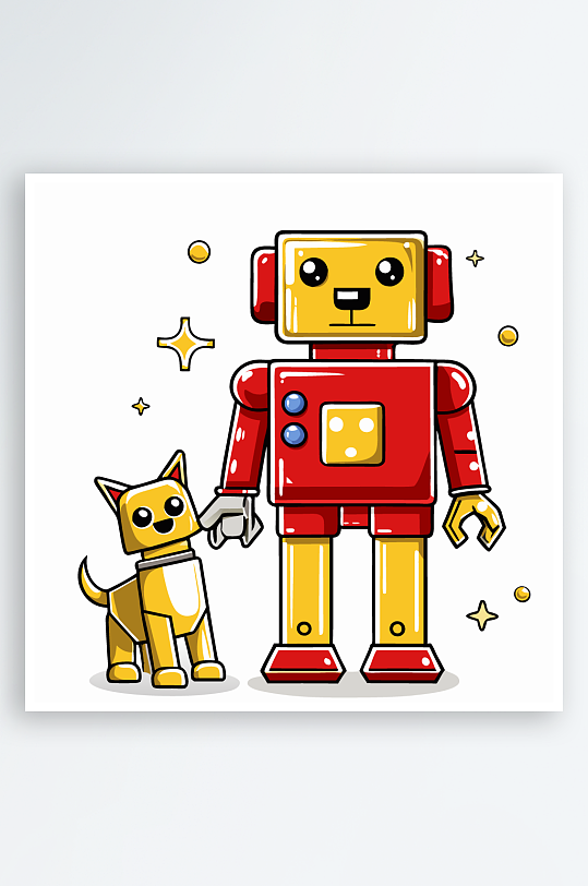 卡通狗矢量图标插画-众图网