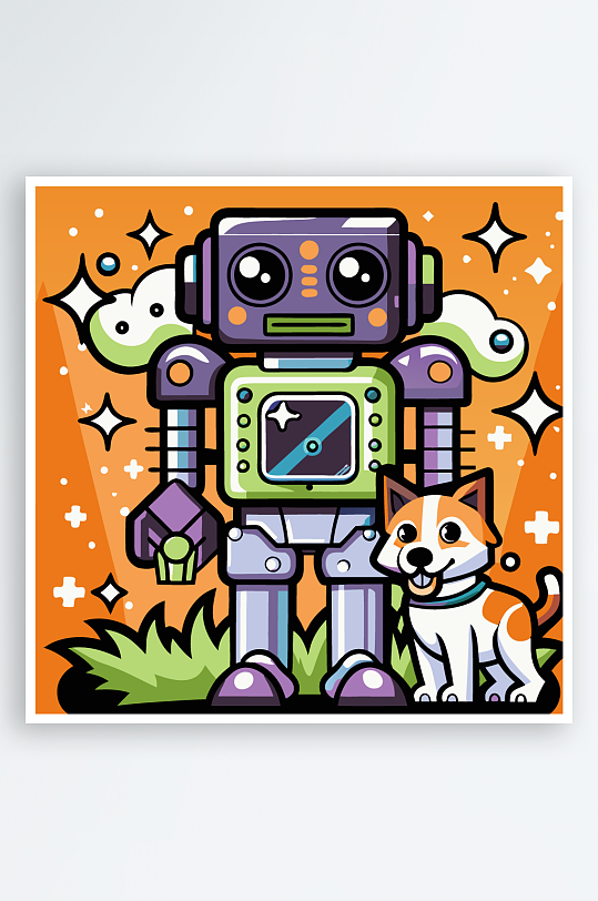 卡通狗矢量图标插画-众图网