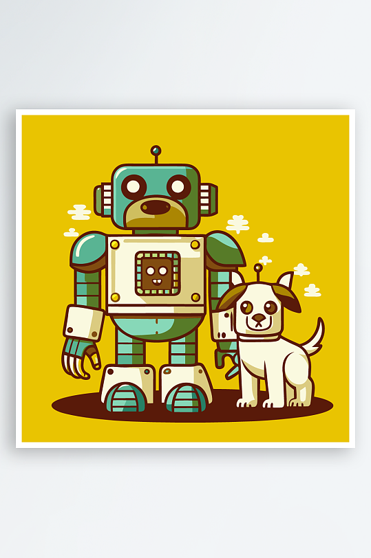 卡通狗矢量图标插画-众图网