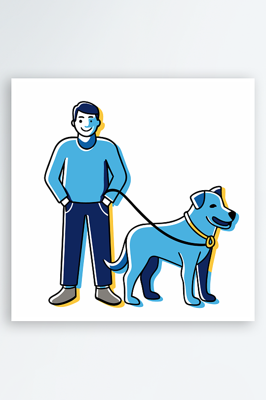 儿童卡通狗图标插画元素-众图网