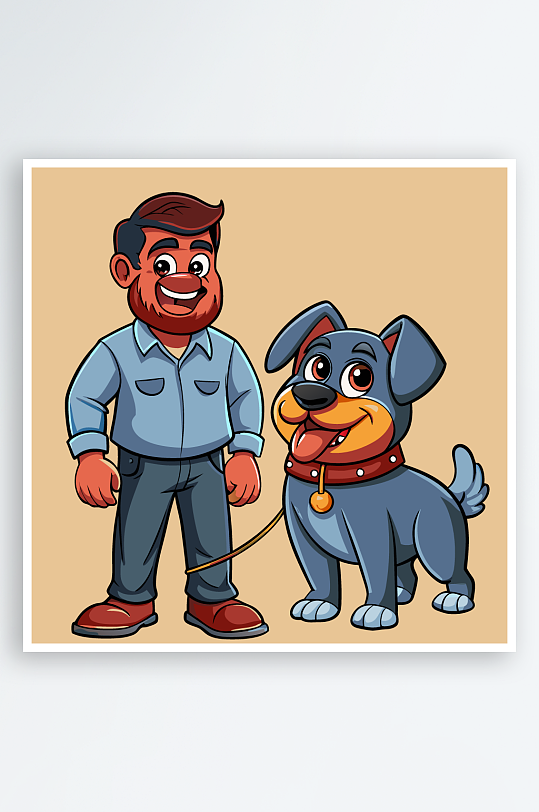 儿童卡通狗图标插画元素-众图网