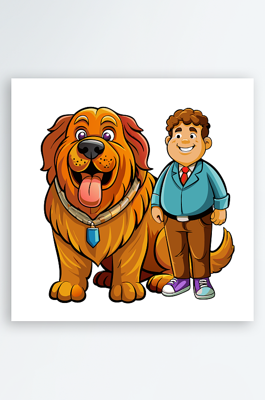 儿童卡通狗图标插画元素-众图网