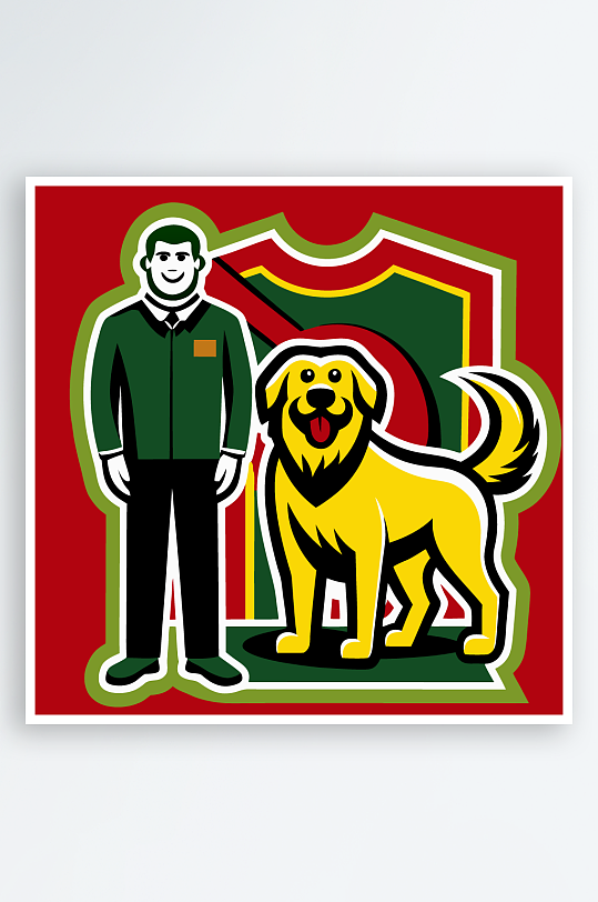 儿童卡通狗图标插画-众图网