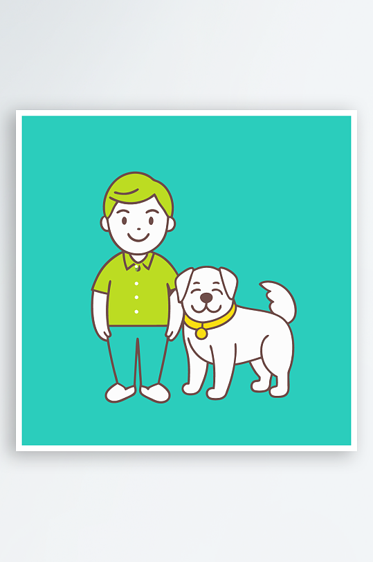 儿童卡通狗图标插画-众图网