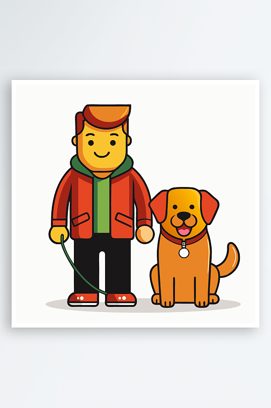 儿童卡通狗图标插画-众图网