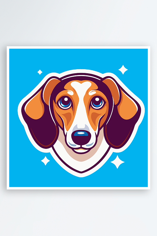 儿童卡通狗图标插画-众图网