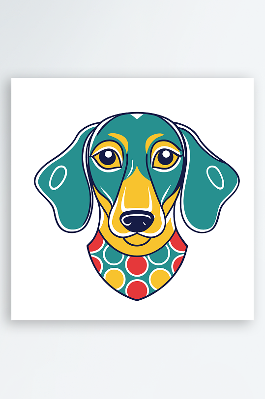 儿童卡通狗图标插画-众图网