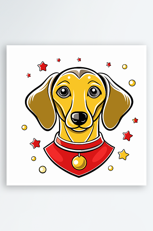 儿童卡通狗图标插画-众图网