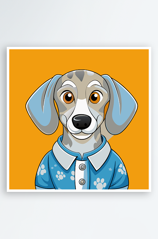 儿童卡通狗图标插画-众图网