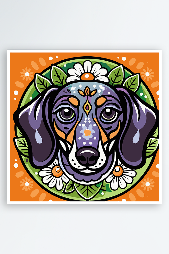 儿童卡通狗图标插画-众图网