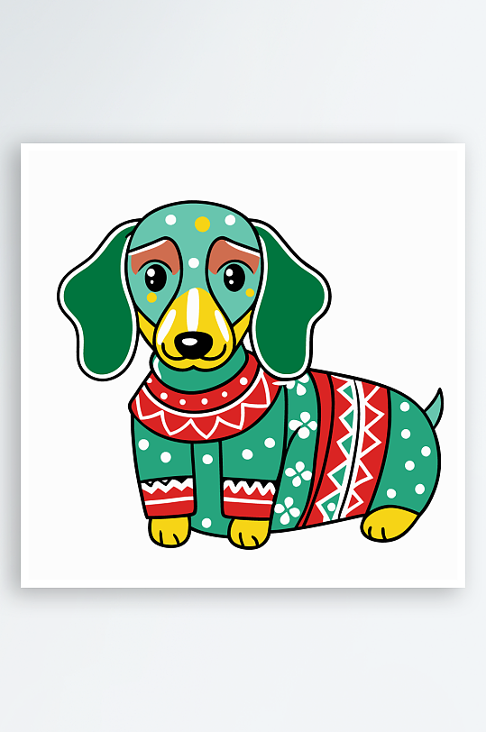 儿童卡通狗图标插画-众图网