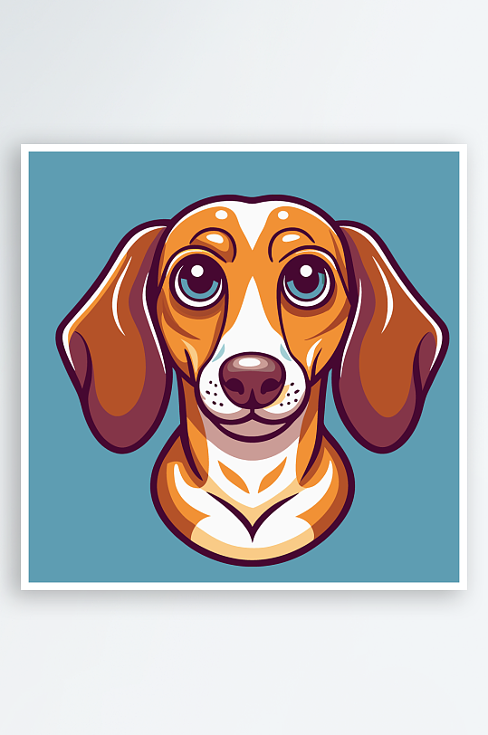 儿童卡通狗图标插画-众图网