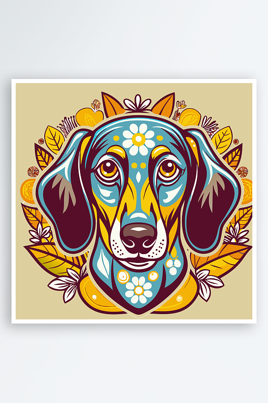 儿童卡通狗图标插画-众图网