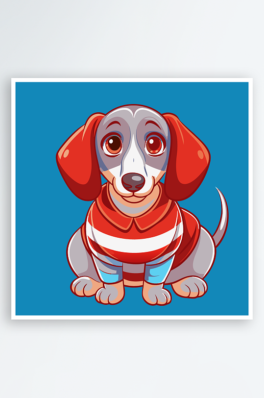 儿童卡通狗图标插画-众图网