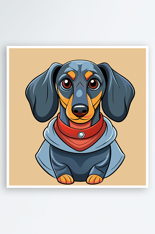 卡通狗绿植图标插画元素-众图网