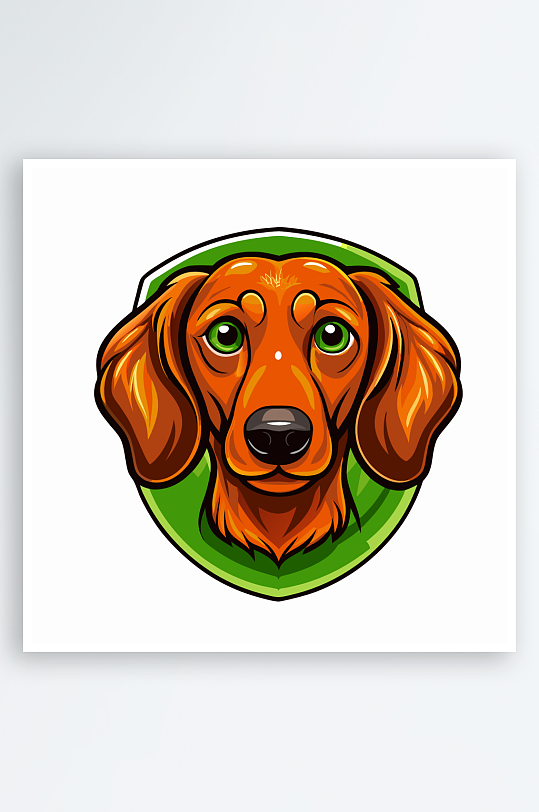 卡通狗绿植图标插画元素-众图网