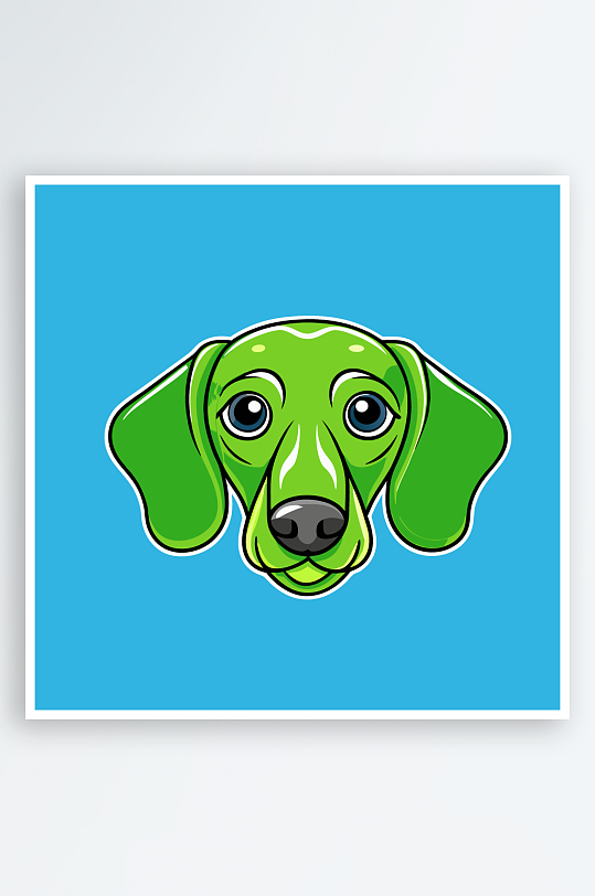 卡通狗绿植图标插画元素-众图网