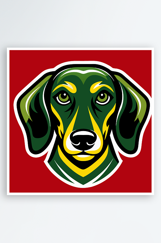 卡通狗绿植图标插画元素-众图网