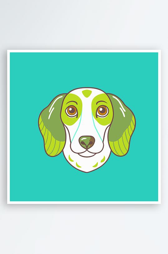 卡通狗绿植图标插画元素-众图网