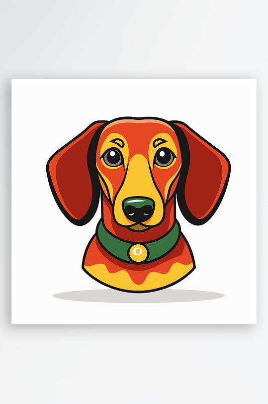 卡通狗绿植图标插画元素-众图网