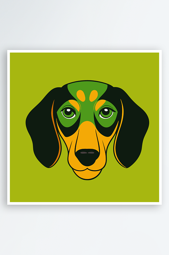 卡通狗绿植图标插画元素-众图网