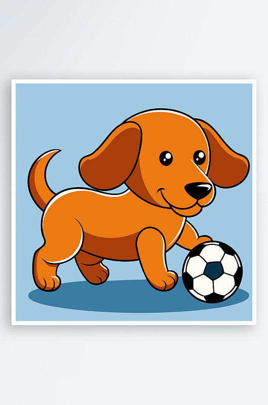 卡通狗绿植图标插画元素-众图网