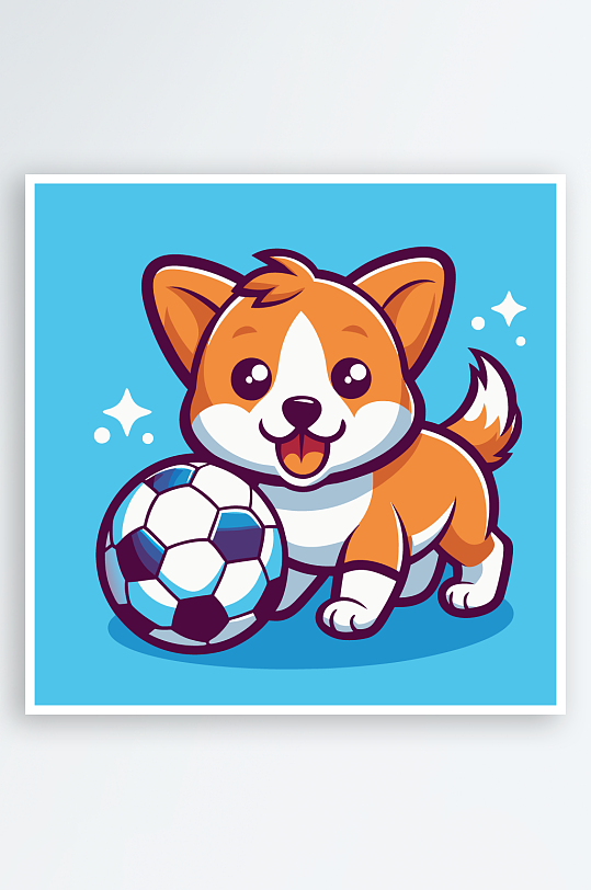 卡通狗绿植图标插画元素-众图网