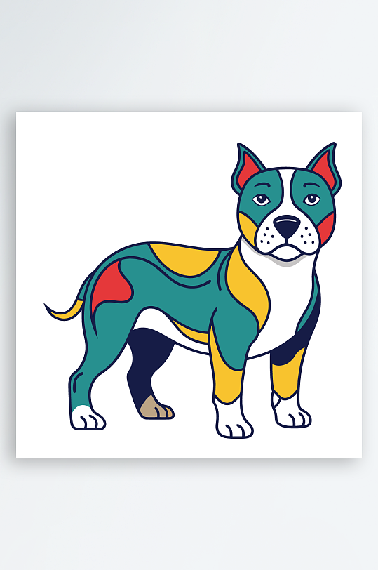 卡通狗绿植图标插画元素-众图网