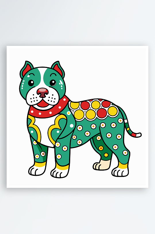 卡通狗绿植图标插画元素-众图网