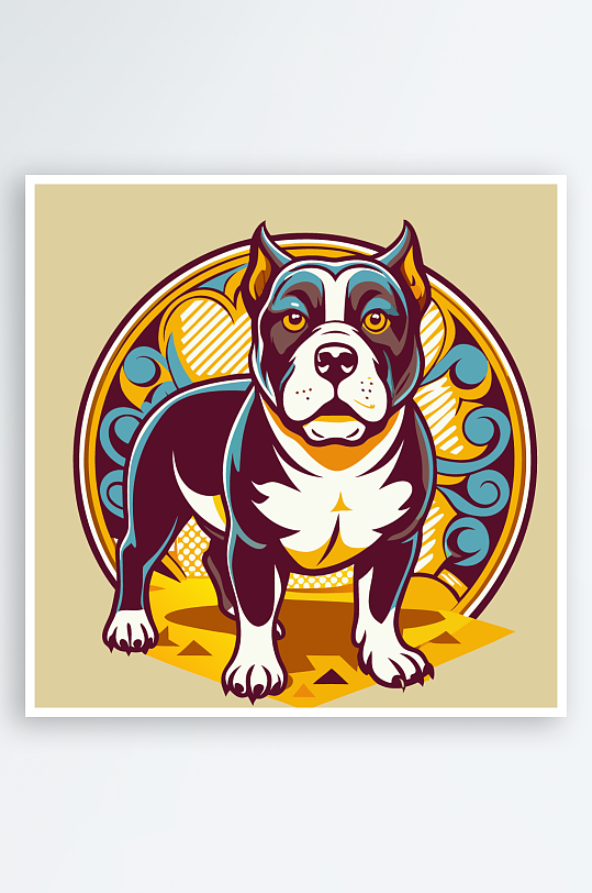 卡通狗绿植图标插画元素-众图网