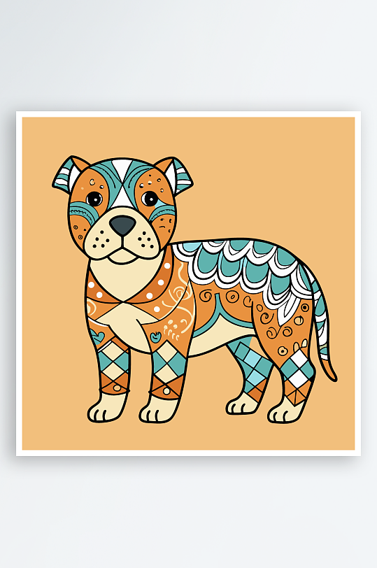 卡通狗绿植图标插画元素-众图网