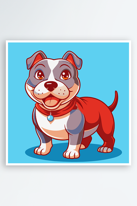 卡通狗绿植图标插画元素-众图网