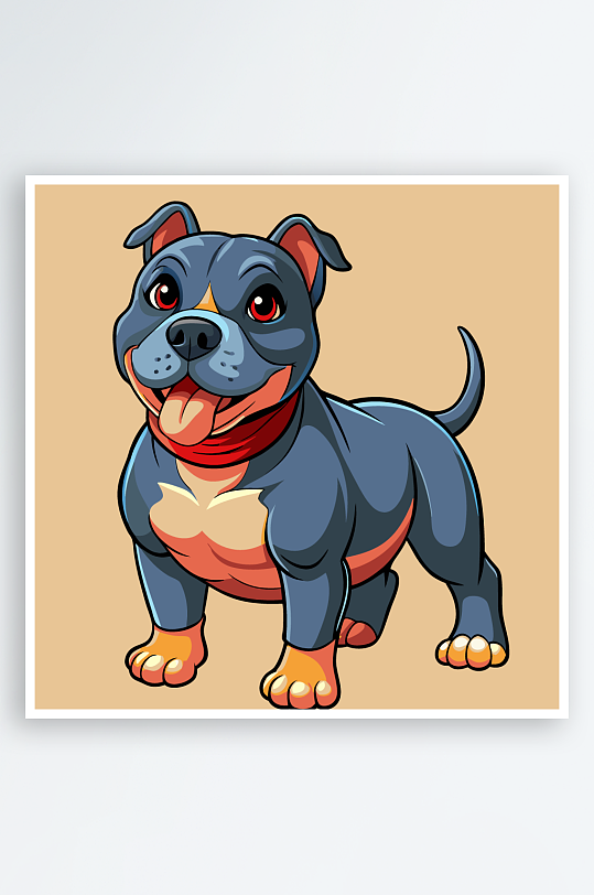 卡通狗绿植图标插画元素-众图网