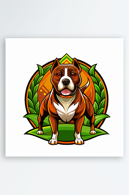 卡通狗绿植图标插画元素-众图网