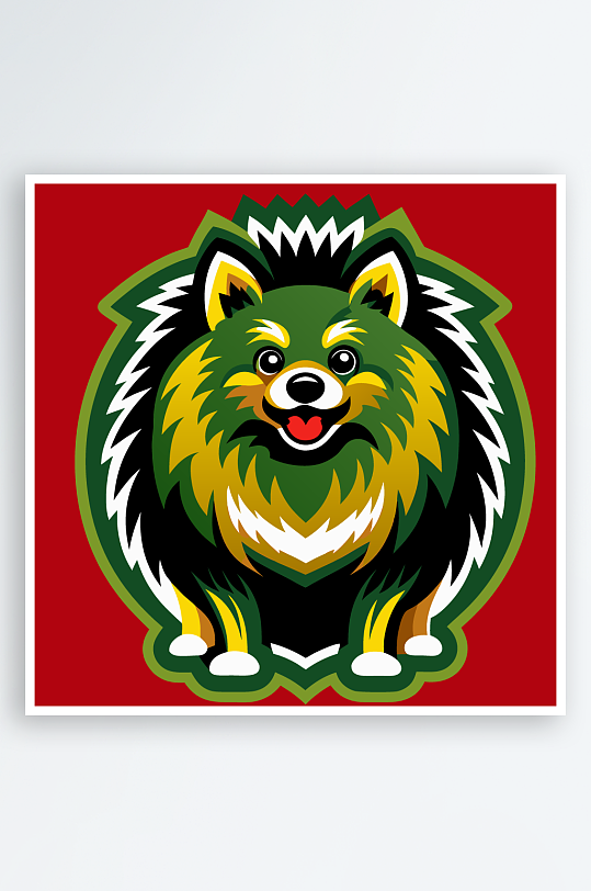 卡通狗绿植图标插画元素-众图网