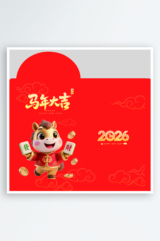 2026年马年红包封面设计-众图网